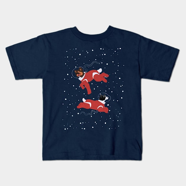 Veterok and Ugolyok - Space Dogs Kids T-Shirt by Aline Eg